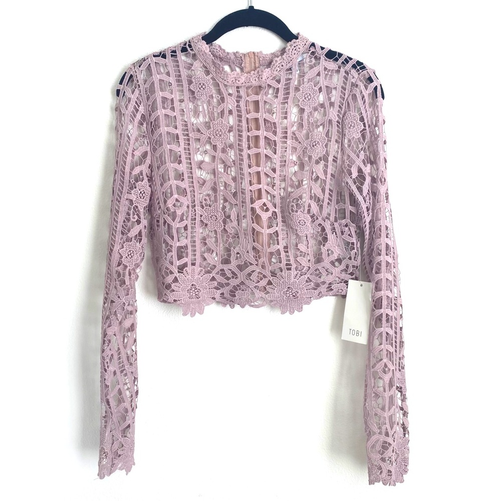Tobi lace crochet crop top